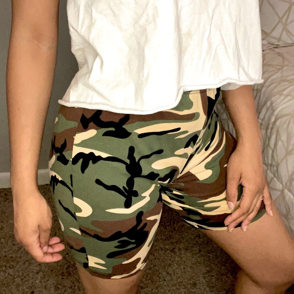 Rainbow Camo biker shorts
